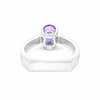 Fine Jewelry Purple Amethyst Ring Oval Cut in 925 Sterling Silver for Wedding
