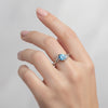 Blue Aquamarine Round Ring Set in 925 Sterling Silver for Her Luxury Style
