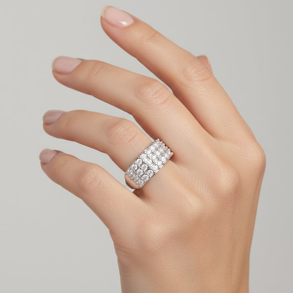 Round Cut Moissanite Ring in 925 Sterling Silver 2.25 Ct White for Engagement