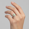 Green Amethyst 2.45 Ct Ring in 925 Sterling Silver Handmade for Women Boho Style