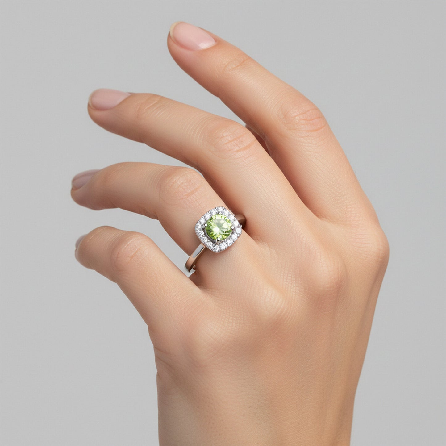Green Amethyst 2.45 Ct Ring in 925 Sterling Silver Handmade for Women Boho Style