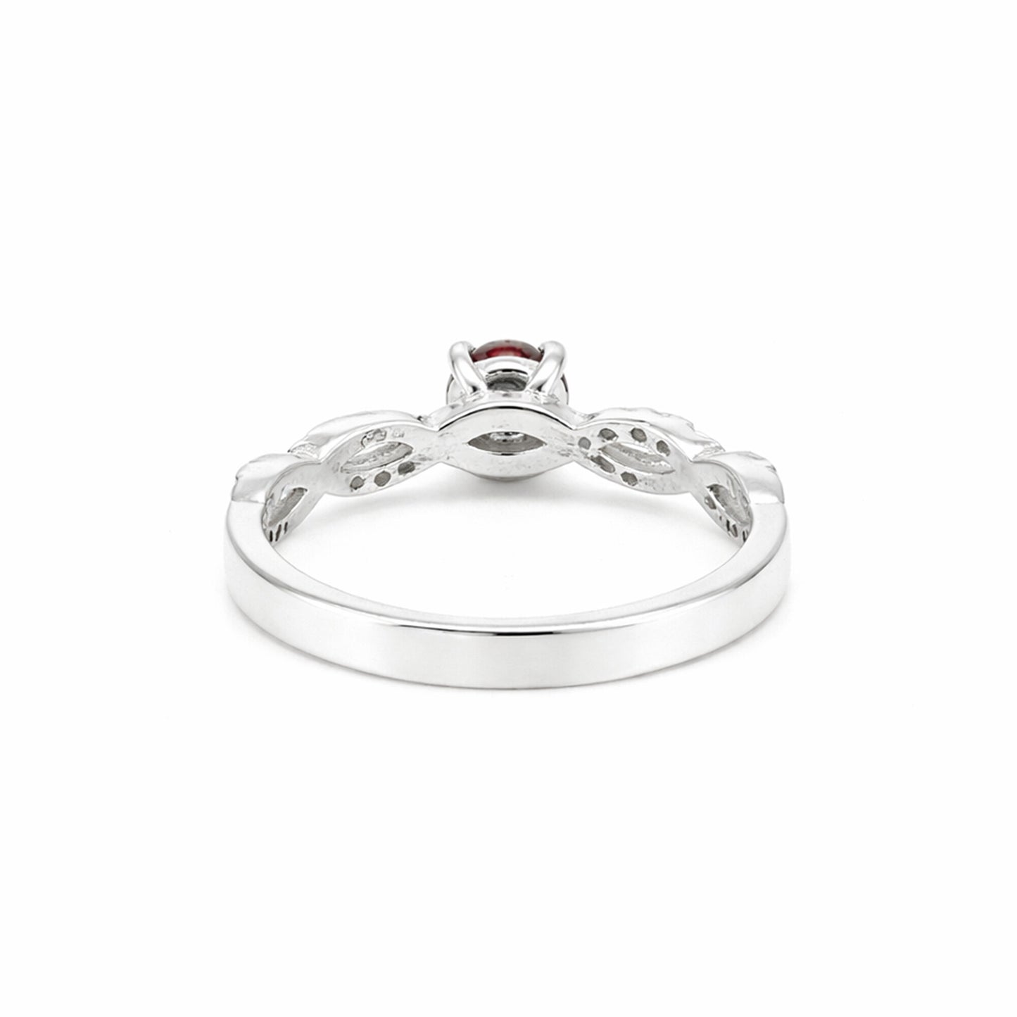 Red Garnet 2.28 Ct Ring in 925 Sterling Silver Handmade for Women Elegant Look