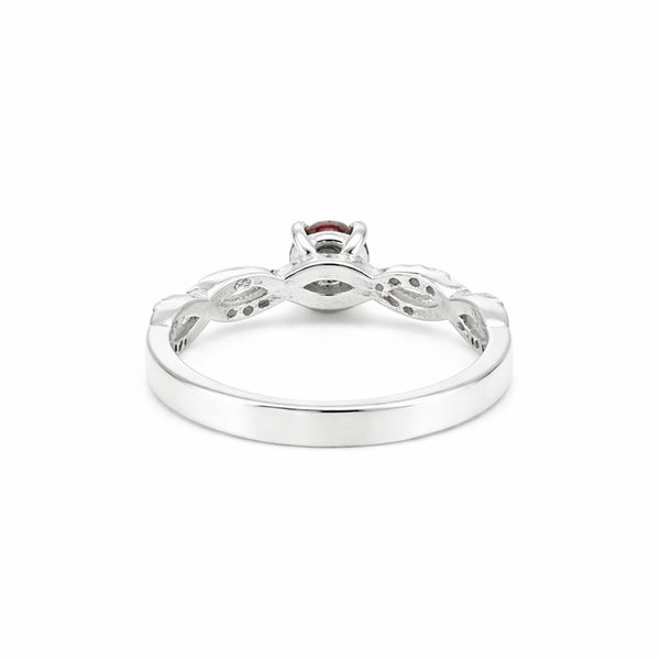 Red Garnet 2.28 Ct Ring in 925 Sterling Silver Handmade for Women Elegant Look