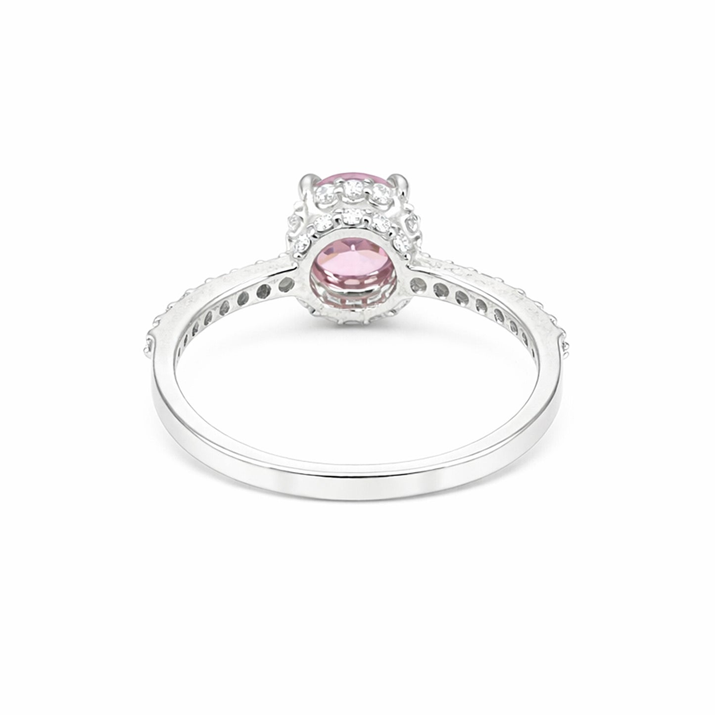 925 Sterling Silver Pink Kunzite Round Cut Ring for Women Everyday Wear