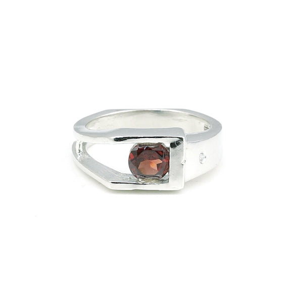 Red Garnet Ring 3.73 Ct Round Cut 925 Sterling Silver for Wedding Vintage Style