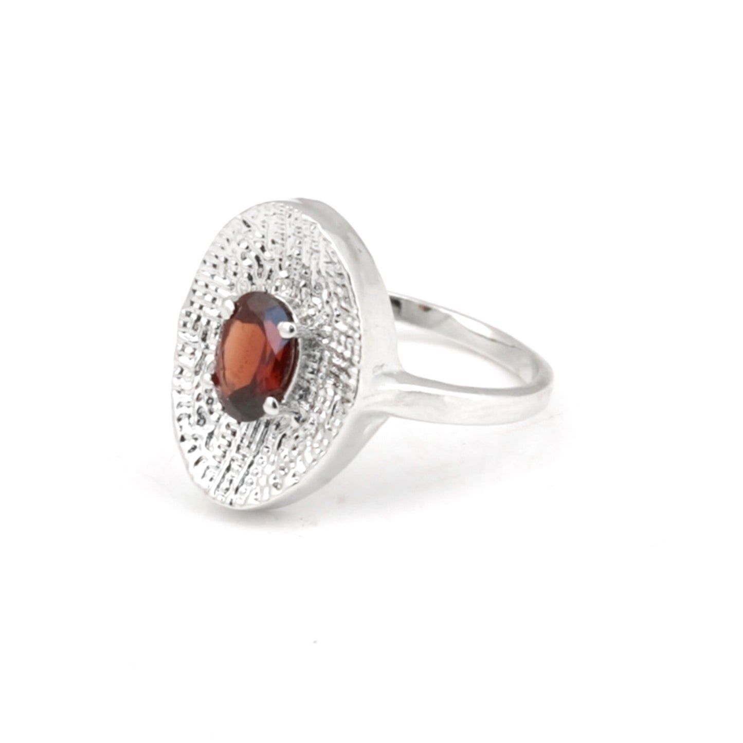 Oval Cut Red Garnet 1.85 Ct Ring in 925 Sterling Silver for Women Vintage Style