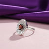 Oval Cut Red Garnet 1.85 Ct Ring in 925 Sterling Silver for Women Vintage Style