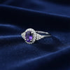 Cocktail Oval Cut Purple Amethyst Ring in 925 Sterling Silver Gift for Her