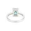 Everyday Wear Blue Aquamarine Emerald Ring in 925 Sterling Silver for Wedding