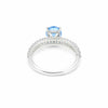 Certified Blue Aquamarine 2.55 Ct Round Cut Ring 925 Sterling Silver for Wedding