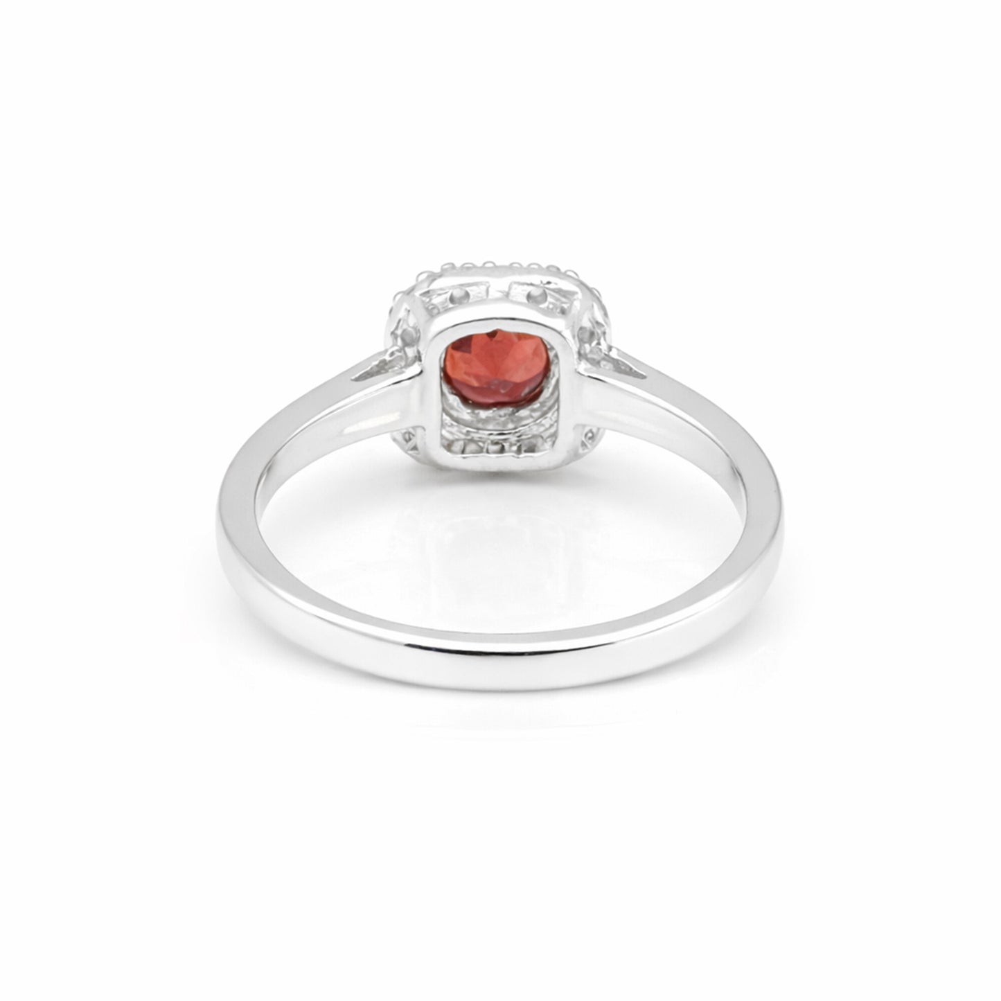 Certified Jewelry Round Cut Red Garnet Ring in 925 Sterling Silver Gift for Her