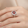 Certified Jewelry Round Cut Red Garnet Ring in 925 Sterling Silver Gift for Her
