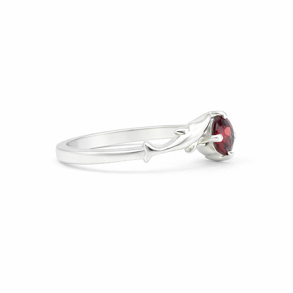 925 Sterling Silver Oval Cut Red Garnet Ring 1.95 Ct Gift for Her Fine Jewelry