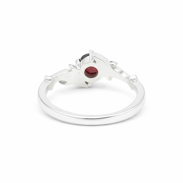 925 Sterling Silver Oval Cut Red Garnet Ring 1.95 Ct Gift for Her Fine Jewelry