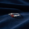 925 Sterling Silver Oval Cut Red Garnet Ring 1.95 Ct Gift for Her Fine Jewelry