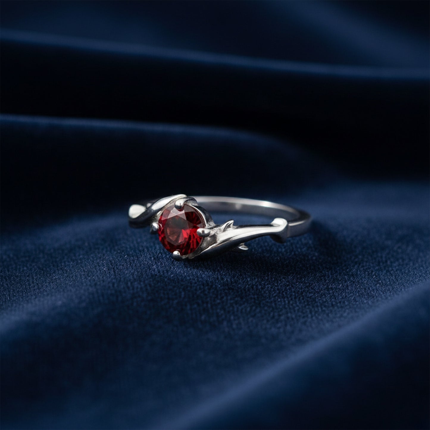 925 Sterling Silver Oval Cut Red Garnet Ring 1.95 Ct Gift for Her Fine Jewelry