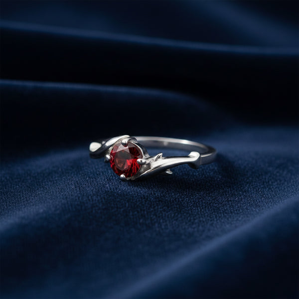 925 Sterling Silver Oval Cut Red Garnet Ring 1.95 Ct Gift for Her Fine Jewelry