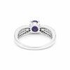 Statement Round Purple Amethyst Ring in 925 Sterling Silver for Women Boho Style