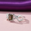 Certified Emerald Brown Topaz Ring in 925 Sterling Silver for Women Luxury Style