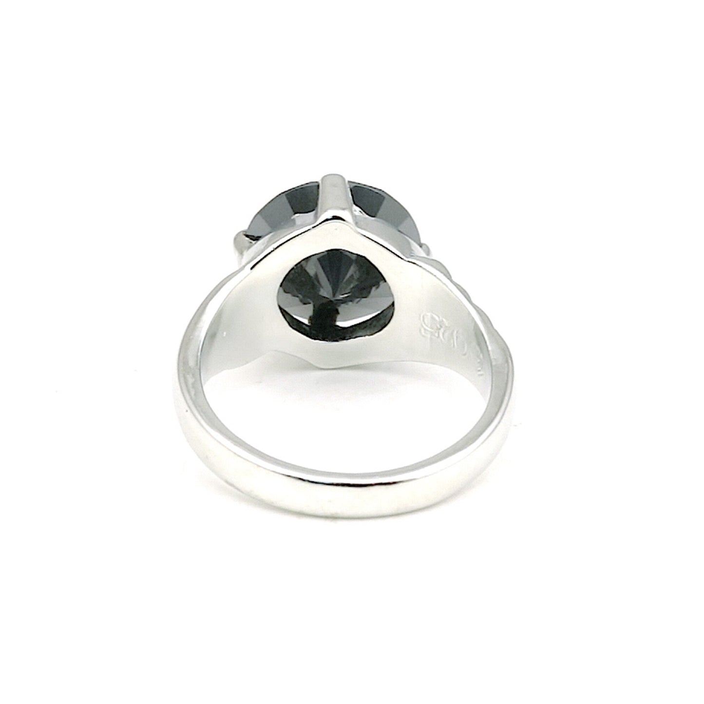 Black Moissanite Round Ring Set in 925 Sterling Silver for Her Classic Design