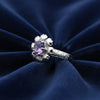 925 Sterling Silver Purple Amethyst Round Cut Ring for Women Solitaire Style