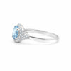 Oval Blue Aquamarine Gift for Her Ring in 925 Sterling Silver Vintage Style