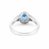 Oval Blue Aquamarine Gift for Her Ring in 925 Sterling Silver Vintage Style