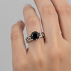 Black Moissanite Ring 2.64 Ct Round Cut 925 Sterling Silver Gift for Her