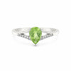 Jewelry Pear Cut Green Amethyst Ring in 925 Sterling Silver for Her Trendy Pick
