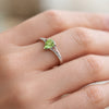 Jewelry Pear Cut Green Amethyst Ring in 925 Sterling Silver for Her Trendy Pick