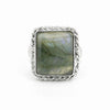 Multi-Color Labradorite Cushion Ring 9.00 Ct. 925 Sterling Silver Stackable Eter