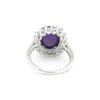 5.50 Ct. Purple Amethyst Ring Oval Cut 925 Sterling Silver Eternity Band Fine Gi