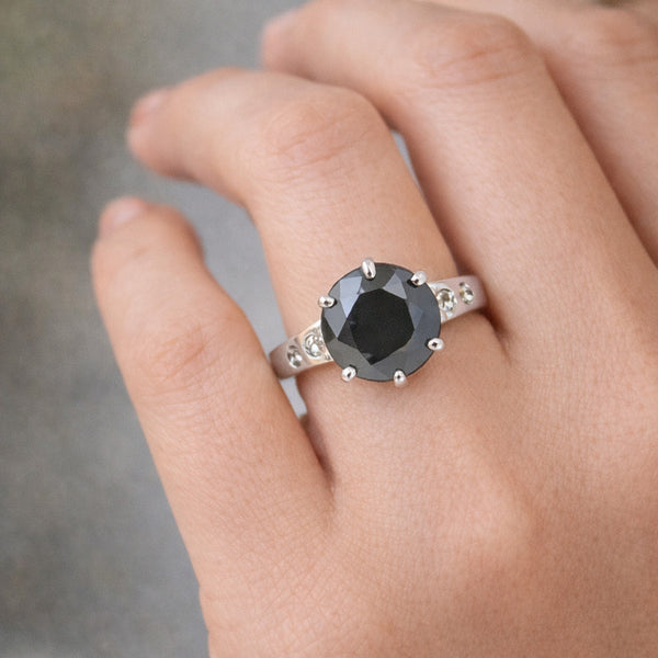 Moissanite Round Solitaire Gemstone Ring 3.30 Ct. 925 Sterling Silver Women Gift