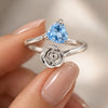 Trillion Aquamarine Blue Cut Solitaire Ring 1.50 Ct. 925 Sterling Silver Gift fo