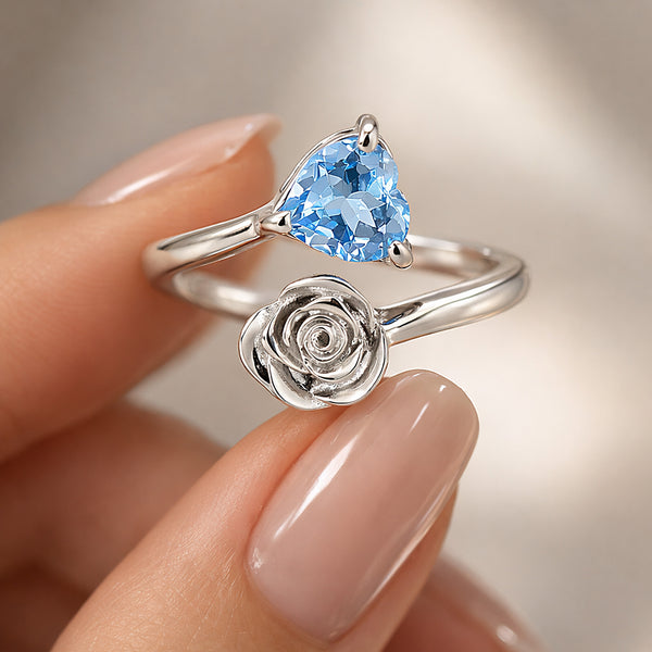 Trillion Aquamarine Blue Cut Solitaire Ring 1.50 Ct. 925 Sterling Silver Gift fo