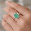 4.50 Ct. Emerald Oval Solitaire Ring 925 Sterling Silver Valentine's Day Fine Je