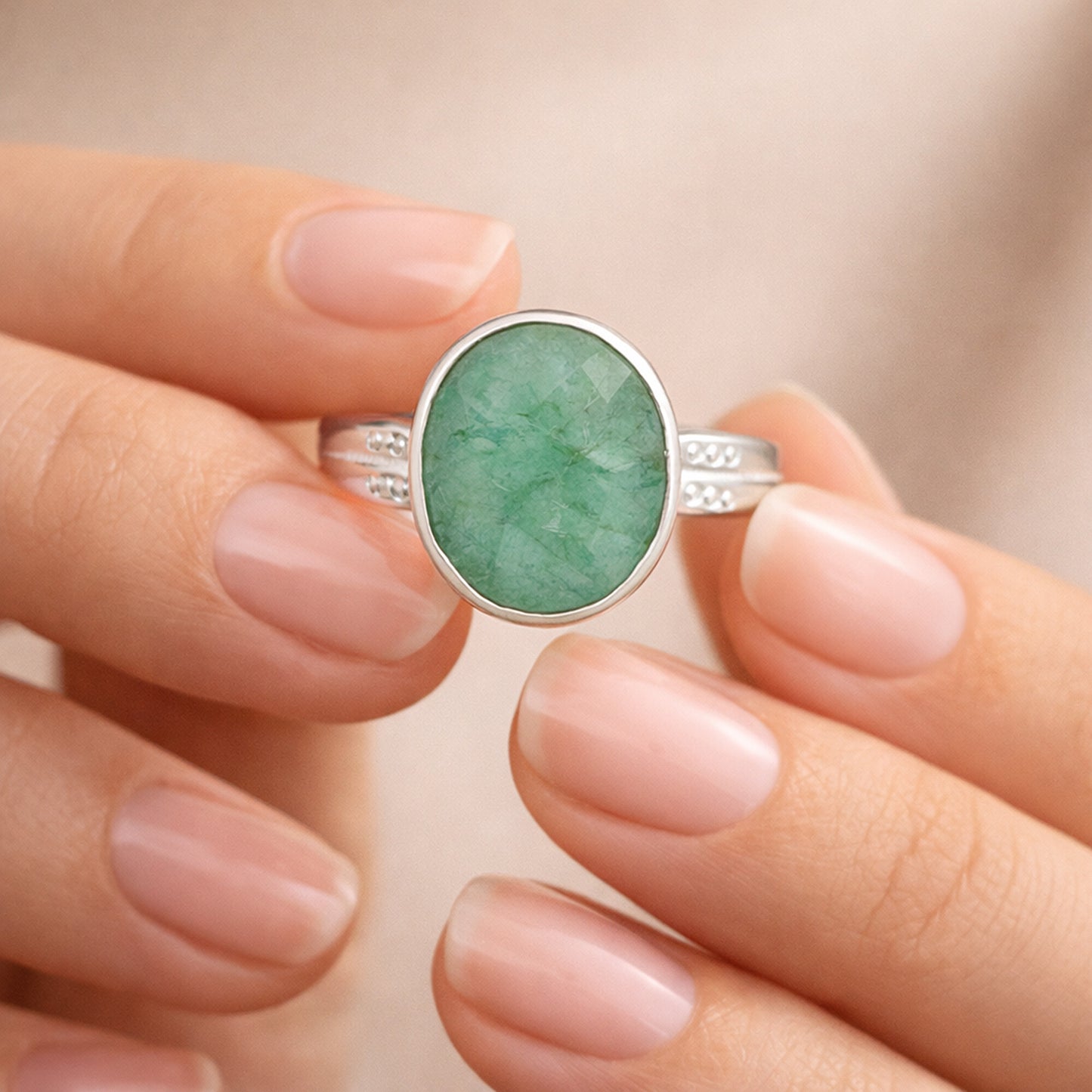 Emerald Oval Cut 5.50 Ct. Gemstone Ring 925 Sterling Silver Women Gift