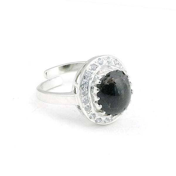Blue Sapphire Solitaire Ring 6.50 Ct. Oval Cabochon Cut 925 Sterling Silver Stac