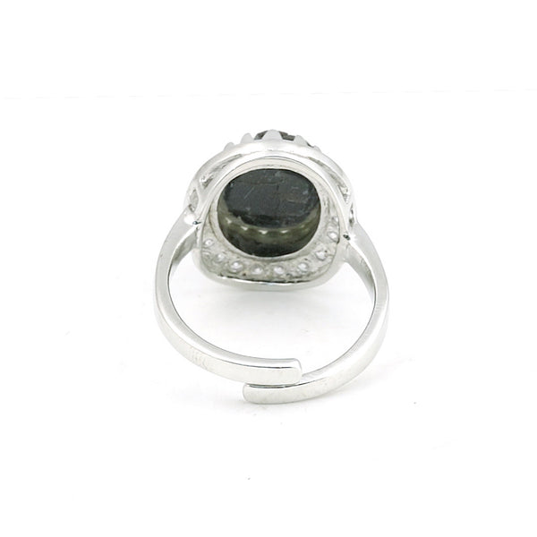 Blue Sapphire Solitaire Ring 6.50 Ct. Oval Cabochon Cut 925 Sterling Silver Stac