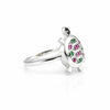 Emerald & Ruby Round Solitaire Ring 1.20 Ct. 925 Sterling Silver Anniversary Fin
