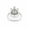Emerald & Ruby Round Solitaire Ring 1.20 Ct. 925 Sterling Silver Anniversary Fin