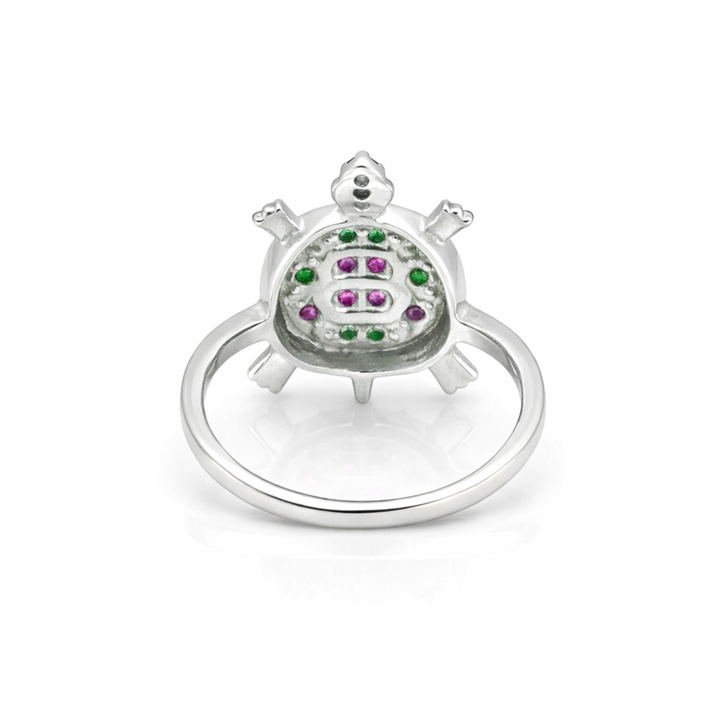 Emerald & Ruby Round Solitaire Ring 1.20 Ct. 925 Sterling Silver Anniversary Fin