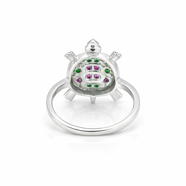 Emerald & Ruby Round Solitaire Ring 1.20 Ct. 925 Sterling Silver Anniversary Fin