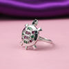 Emerald & Ruby Round Solitaire Ring 1.20 Ct. 925 Sterling Silver Anniversary Fin