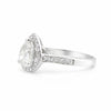 2.45 Ct. White Moissanite Ring Pear Cut 925 Sterling Silver Eternity Band Fine G