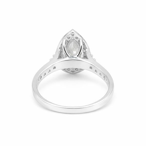 2.45 Ct. White Moissanite Ring Pear Cut 925 Sterling Silver Eternity Band Fine G