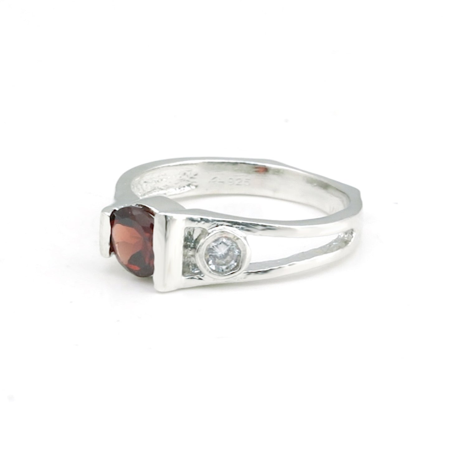 Red Garnet Oval Cut Solitaire Ring 2.10 Ct. 925 Sterling Silver Gift for Her