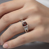 Red Garnet Oval Cut Solitaire Ring 2.10 Ct. 925 Sterling Silver Gift for Her