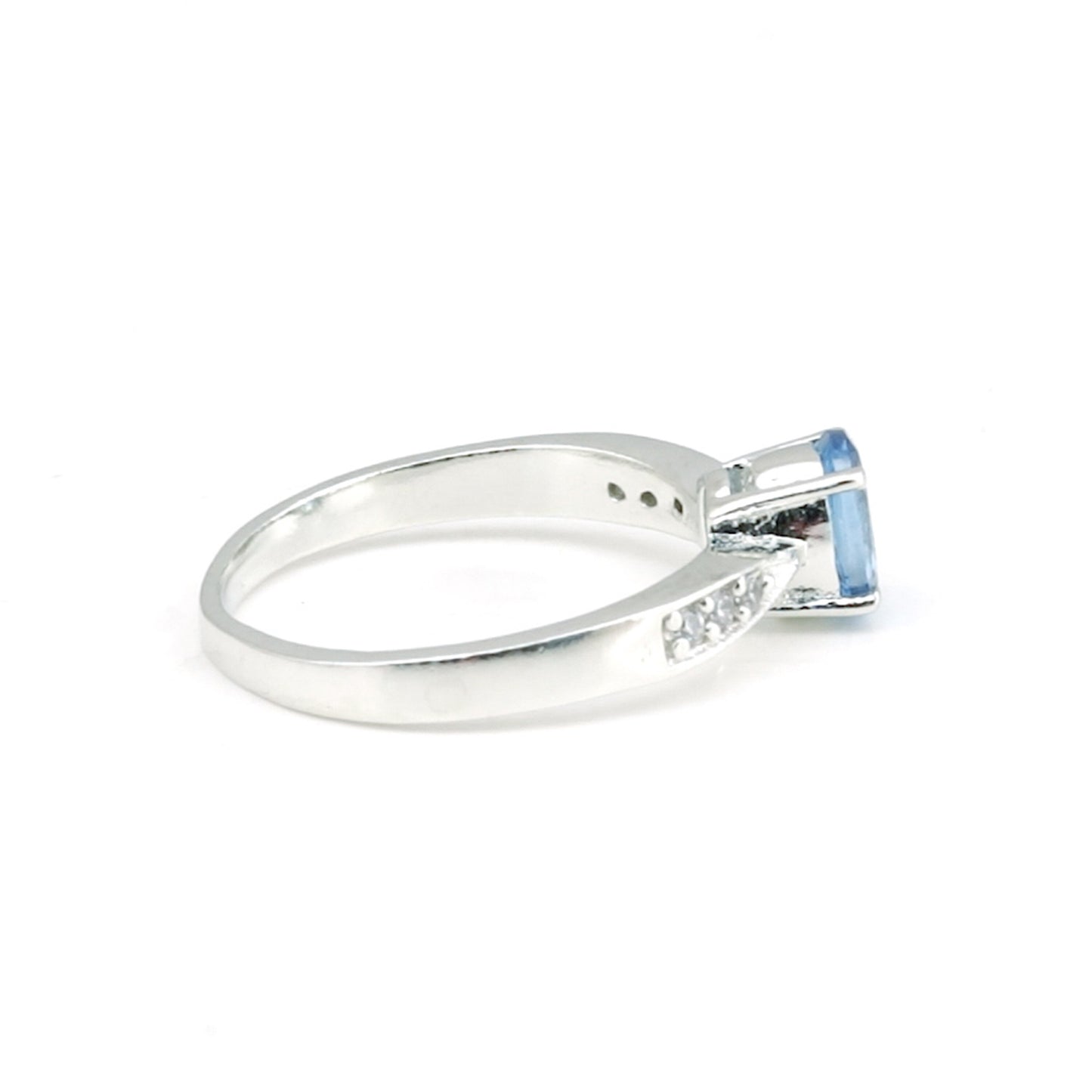 1.95 Ct. Aquamarine Oval Solitaire Ring 925 Sterling Silver Anniversary Fine Jew