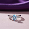 1.95 Ct. Aquamarine Oval Solitaire Ring 925 Sterling Silver Anniversary Fine Jew